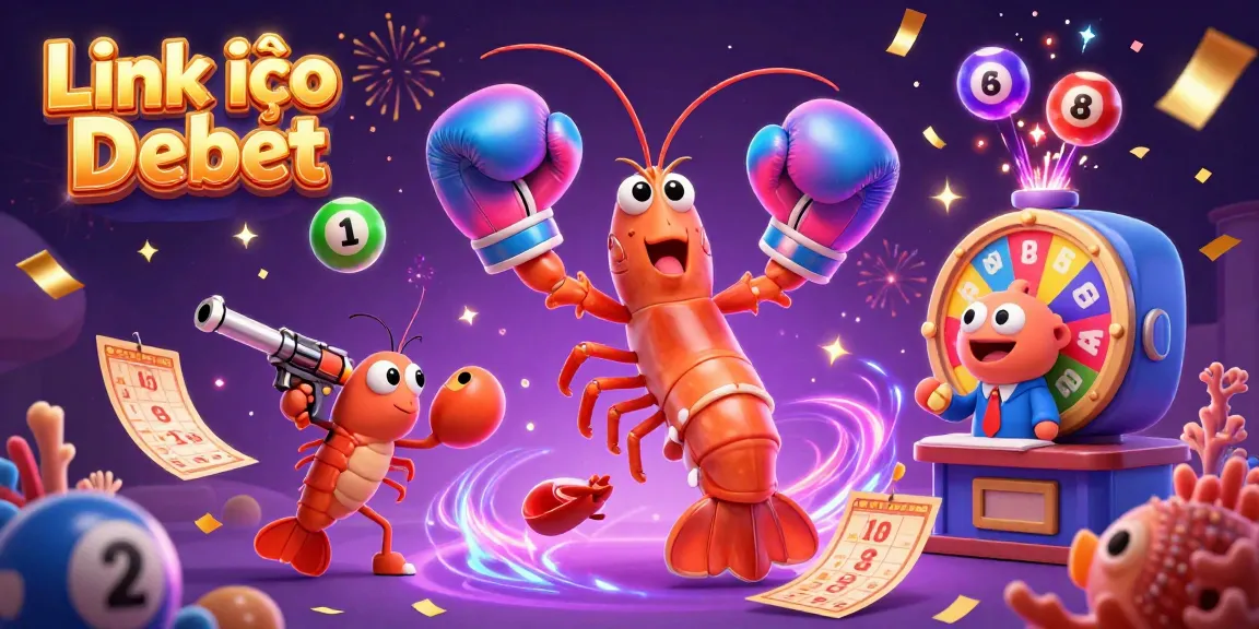 Engage with Link vào Debet as the mantis shrimp and friends celebrate vibrant lottery games.